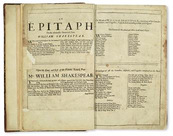 SHAKESPEARE, WILLIAM. Comedies, Histories, and Tragedies.  1685.  Portrait, title, and next leaf supplied in facsimile.